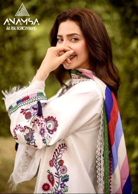 Anamsa 497 Rayon Cotton Embroidered Pakistani Suit Wholesale Price In Surat